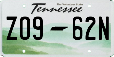 TN license plate Z0962N