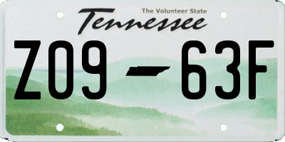 TN license plate Z0963F