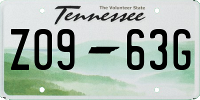 TN license plate Z0963G