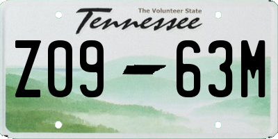 TN license plate Z0963M