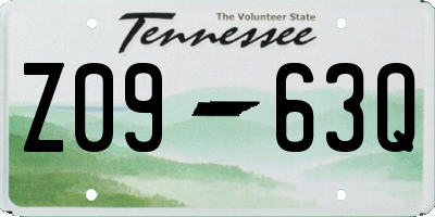 TN license plate Z0963Q