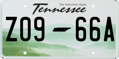 TN license plate Z0966A