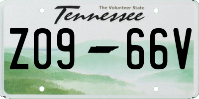 TN license plate Z0966V