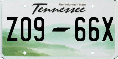 TN license plate Z0966X