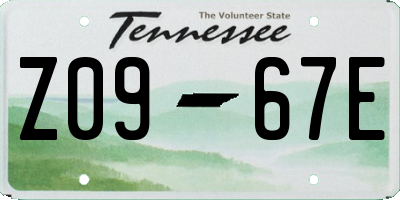 TN license plate Z0967E