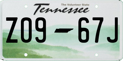TN license plate Z0967J