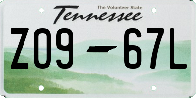 TN license plate Z0967L