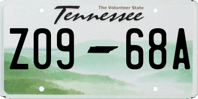 TN license plate Z0968A