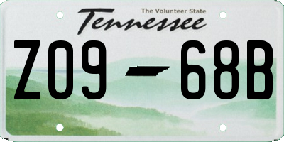 TN license plate Z0968B