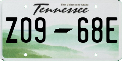 TN license plate Z0968E