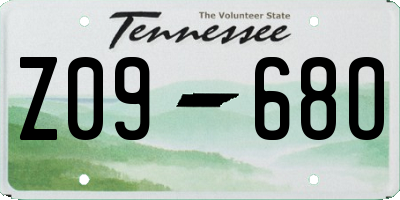 TN license plate Z0968O