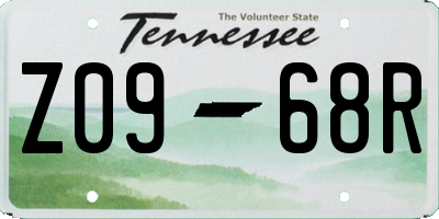 TN license plate Z0968R