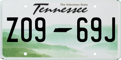 TN license plate Z0969J