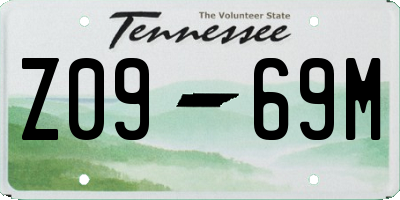 TN license plate Z0969M