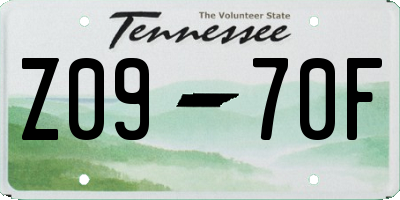 TN license plate Z0970F