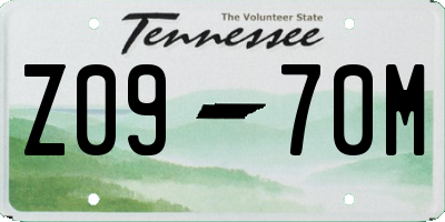 TN license plate Z0970M