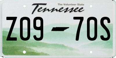 TN license plate Z0970S