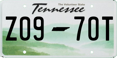 TN license plate Z0970T