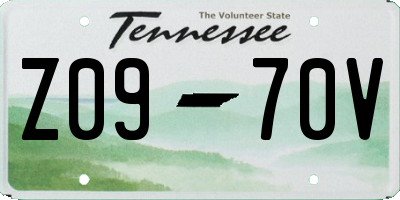 TN license plate Z0970V
