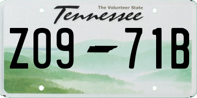 TN license plate Z0971B