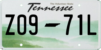 TN license plate Z0971L