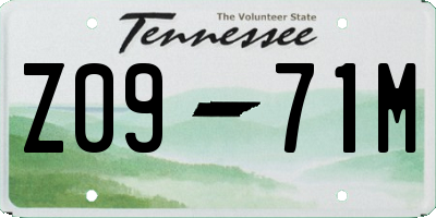 TN license plate Z0971M