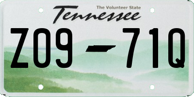 TN license plate Z0971Q