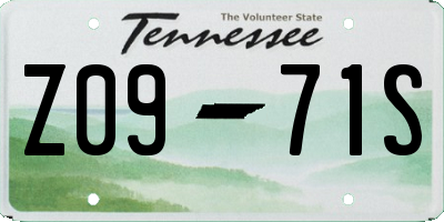 TN license plate Z0971S