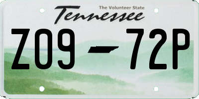 TN license plate Z0972P