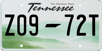 TN license plate Z0972T
