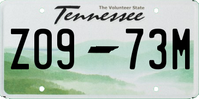 TN license plate Z0973M