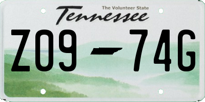 TN license plate Z0974G