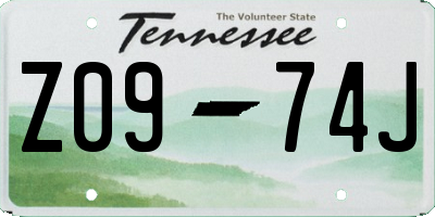 TN license plate Z0974J