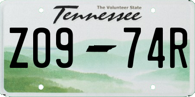 TN license plate Z0974R