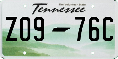 TN license plate Z0976C
