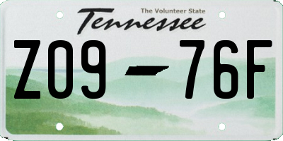 TN license plate Z0976F