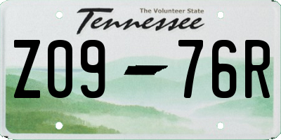TN license plate Z0976R