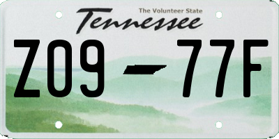 TN license plate Z0977F