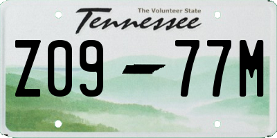 TN license plate Z0977M