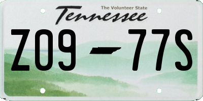 TN license plate Z0977S