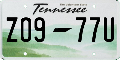 TN license plate Z0977U
