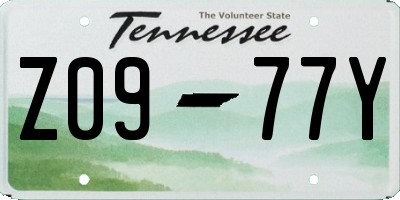 TN license plate Z0977Y