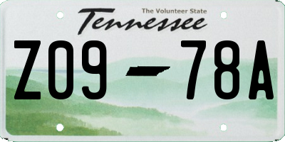 TN license plate Z0978A