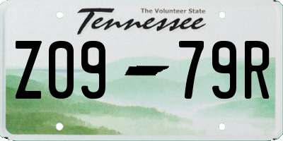 TN license plate Z0979R