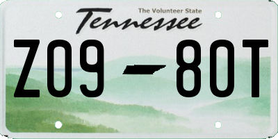 TN license plate Z0980T