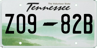 TN license plate Z0982B