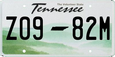 TN license plate Z0982M