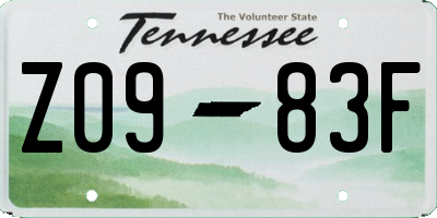 TN license plate Z0983F