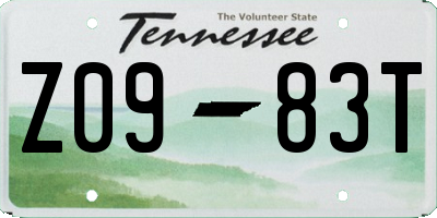 TN license plate Z0983T