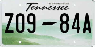 TN license plate Z0984A
